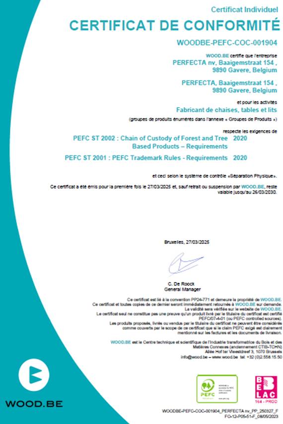 conformiteitscertificaat PEFC